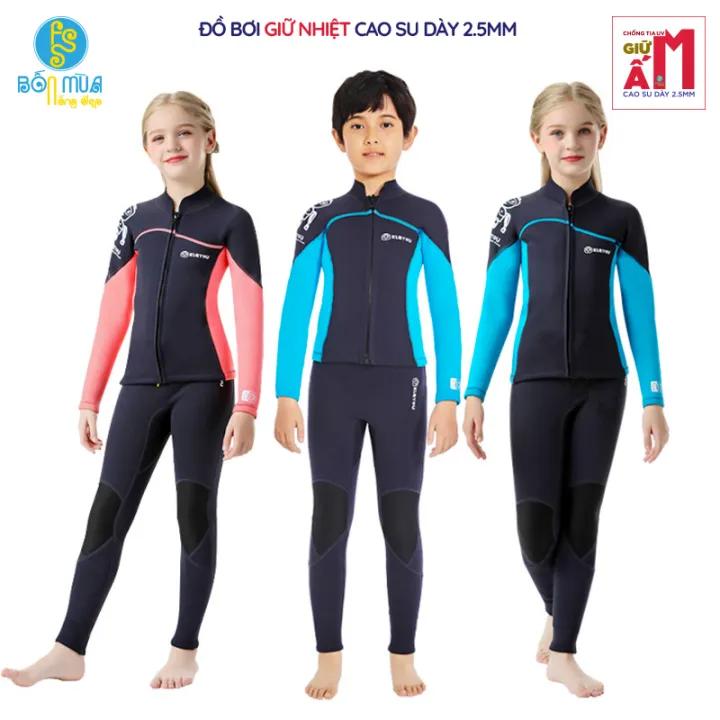 Đồ bơi giữ nhiệt hiệu KLEYOU chuyên nghiệp thể thao bơi lội chất liệu cao su dày 2.5mm tay dài quần dài giữ ấm toàn thân