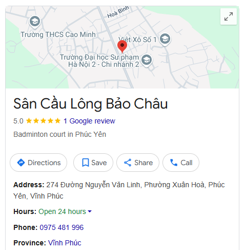 Sân Cầu Lông Bảo Châu