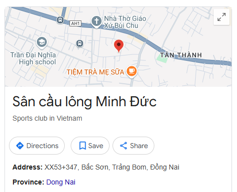 Sân cầu lông Minh Đức