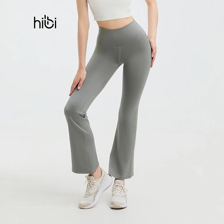Quần ống loe tập Yoga Gym Hibi Sports QD324 kiểu trơn phối đường nâng mông, chất vải cao cấp