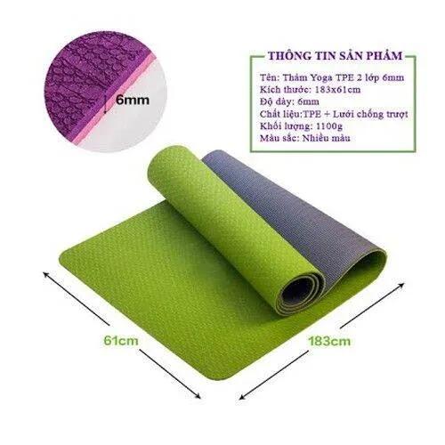 Thảm Yoga TPE 2 lớp 6mm