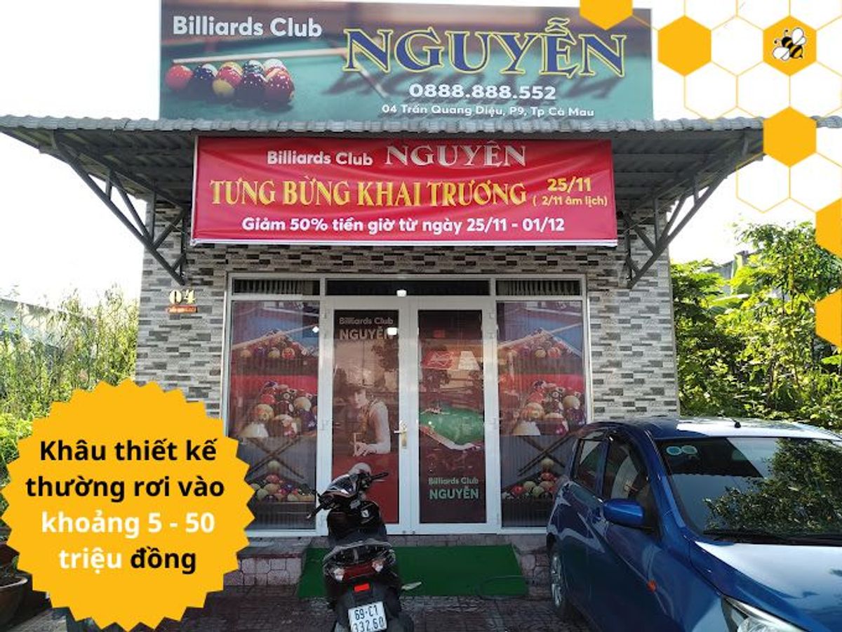 Khâu thiết kế thường rơi vào khoảng 5 - 50 triệu đồng