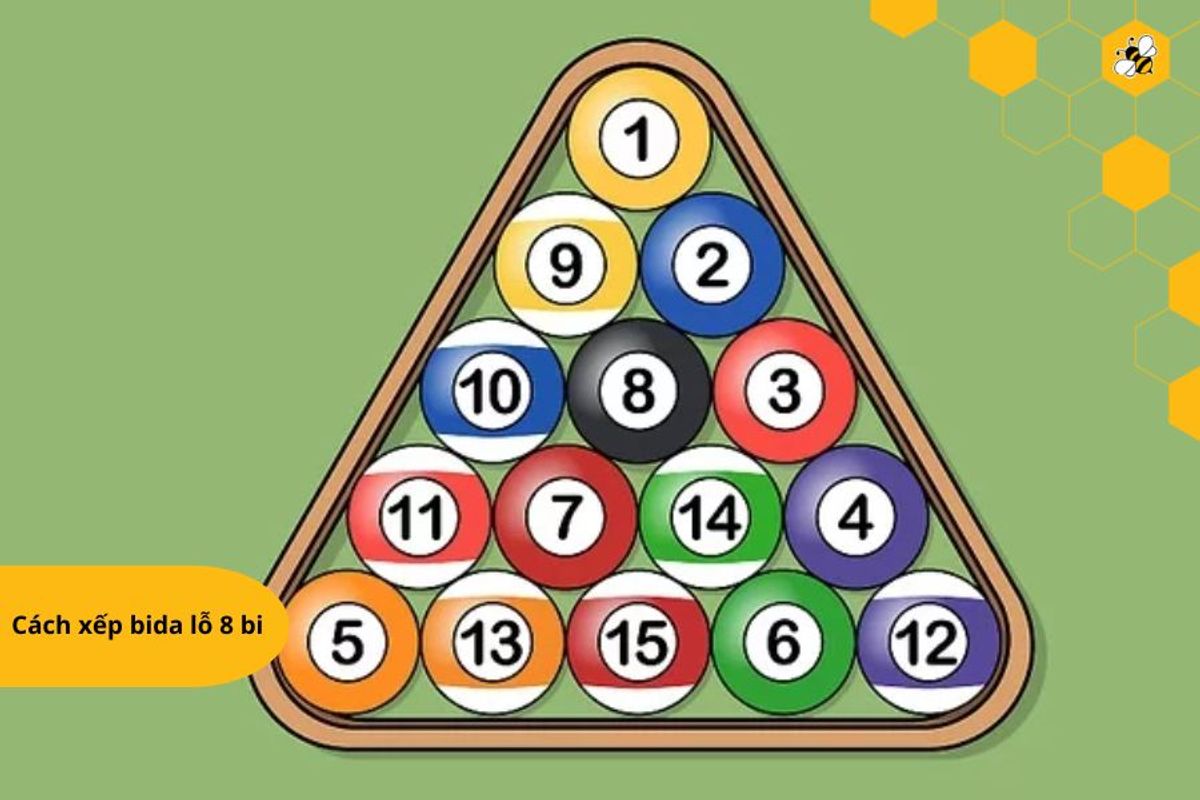 Cách xếp bida lỗ 8 bi