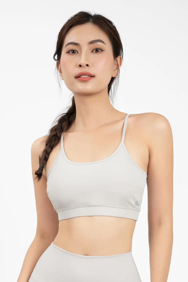 Áo bra gym yoga Theta - Light Grey