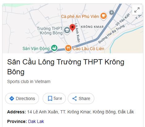 Sân Cầu Lông Trường THPT Krông Bông