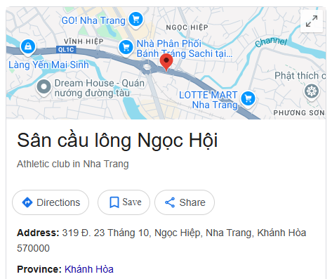 Sân cầu lông Ngọc Hội