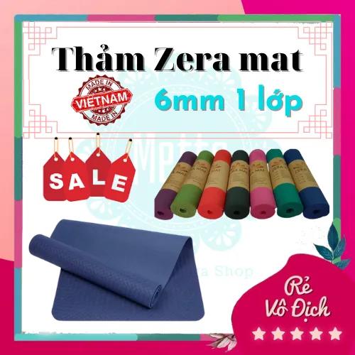 Thảm tập yoga gym ZERA MAT chất liệu tpe chống trượt 1 lớp 6mm