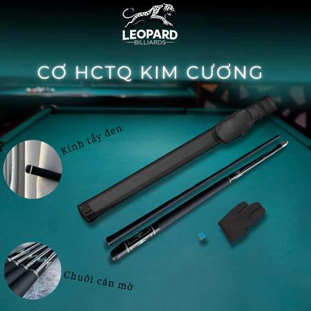Cơ Phủ Carbon HCTQ KIM CƯƠNG - Chuôi Cán Mờ Sang Trọng - Ngọn thẳng siêu bền - Leopard Billiards