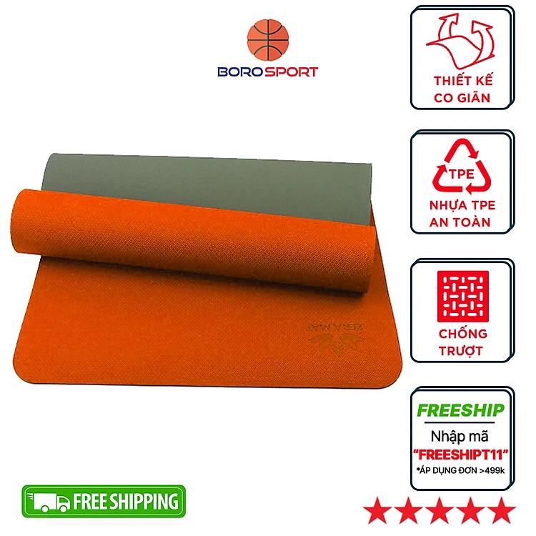 Thảm Tập Yoga cao cấp , chống trượt TPE 2 Lớp ZERA-6MM-2Lớp - Chính hãng BORO SPORT
