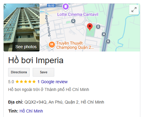 Hồ bơi Imperia