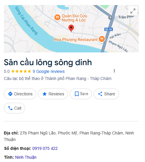 Sân cầu lông sông dinh