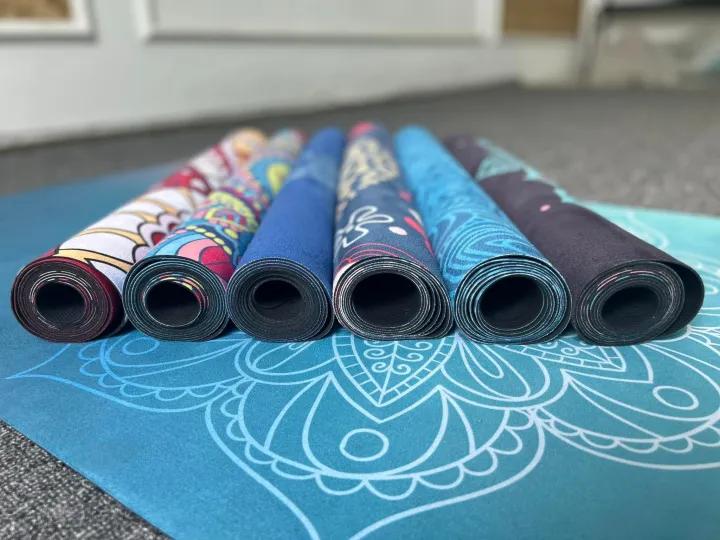 Thảm du lịch, Thảm lót tập Yoga dày 1,5mm đế cao su bám dính tốt, thấm hút mồ hôi, chống trơn trượt Cao Cấp DASUN YOGA