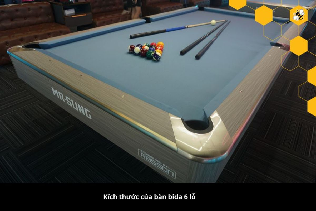 Kích thước của bàn bida 6 lỗ