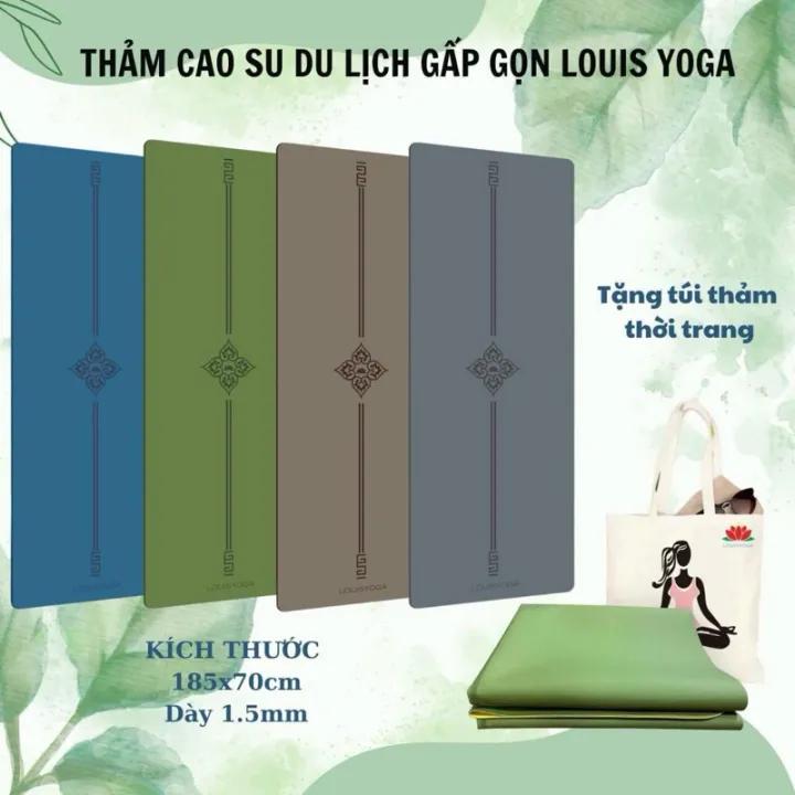 Thảm yoga du lịch gấp gọn Louis Yoga chống trượt thấm hút mồ hôi
