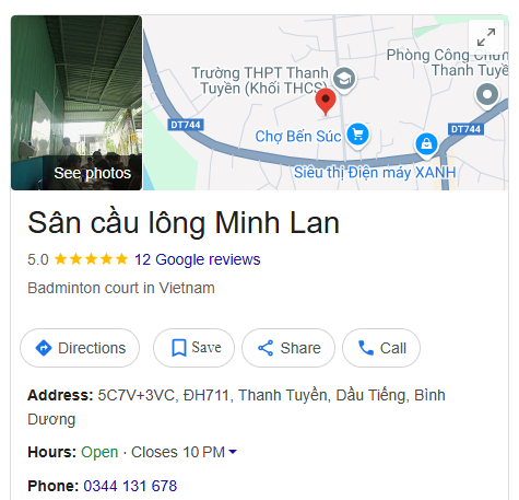 Sân cầu lông Minh Lan