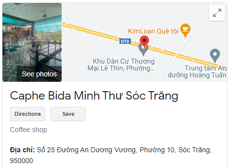 Caphe Bida Minh Thư Sóc Trăng