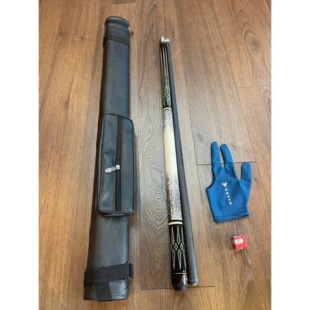 Cơ bida, Gậy bi-a lỗ, gậy phủ carbon họa tiết trắng da kì đà Grafex chống trơn trượt, đầm tay