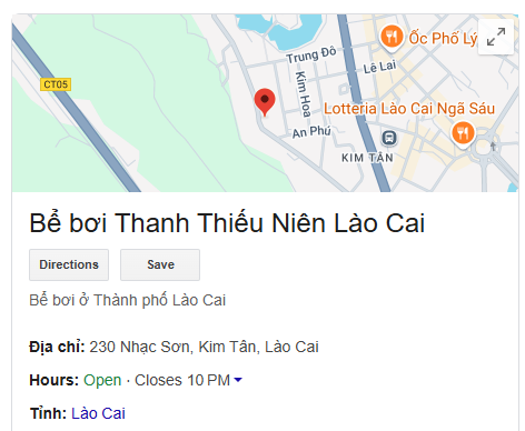 Bể bơi Thanh Thiếu Niên Lào Cai