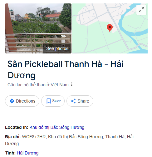 Sân Pickleball Thanh Hà - Hải Dương