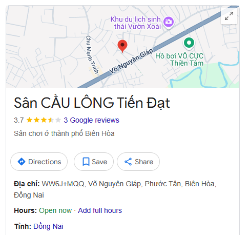 Sân CẦU LÔNG Tiến Đạt