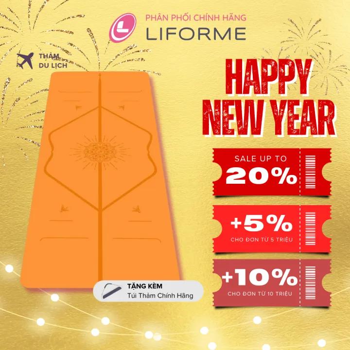 Thảm tập yoga du lịch Liforme Happiness 2mm - Vibrant Orange