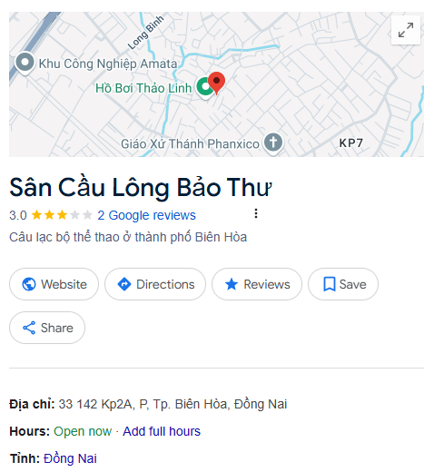 Sân Cầu Lông Bảo Thư