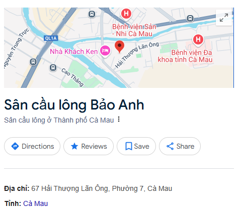 Sân cầu lông Bảo Anh