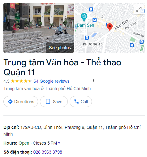 Trung tâm Văn hóa - Thể thao Quận 11