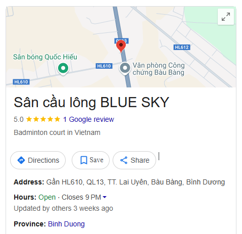 Sân cầu lông BLUE SKY