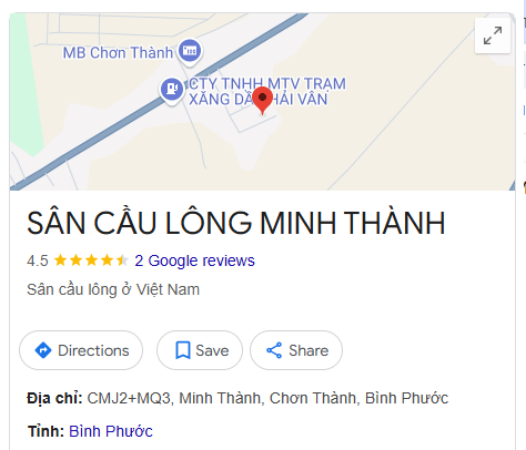 SÂN CẦU LÔNG MINH THÀNH