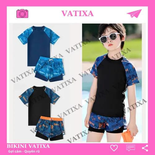 [10-46kg] Đồ bơi cho bé trai size đại quần 2 lớp đi bơi đi biển in hoạ tiết thời trang phong cách VATIXA BT04