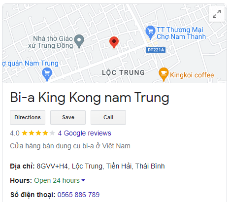 Bi-a King Kong nam Trung