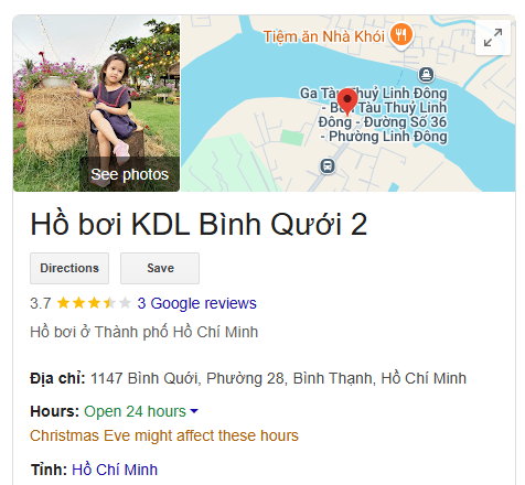 Hồ bơi KDL Bình Qưới 2