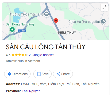 SÂN CẦU LÔNG TẦN THỦY