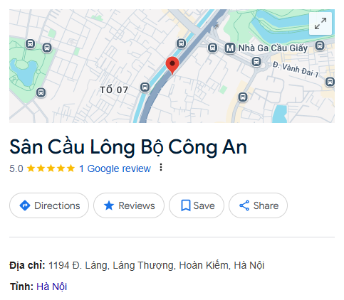 Sân Cầu Lông Bộ Công An