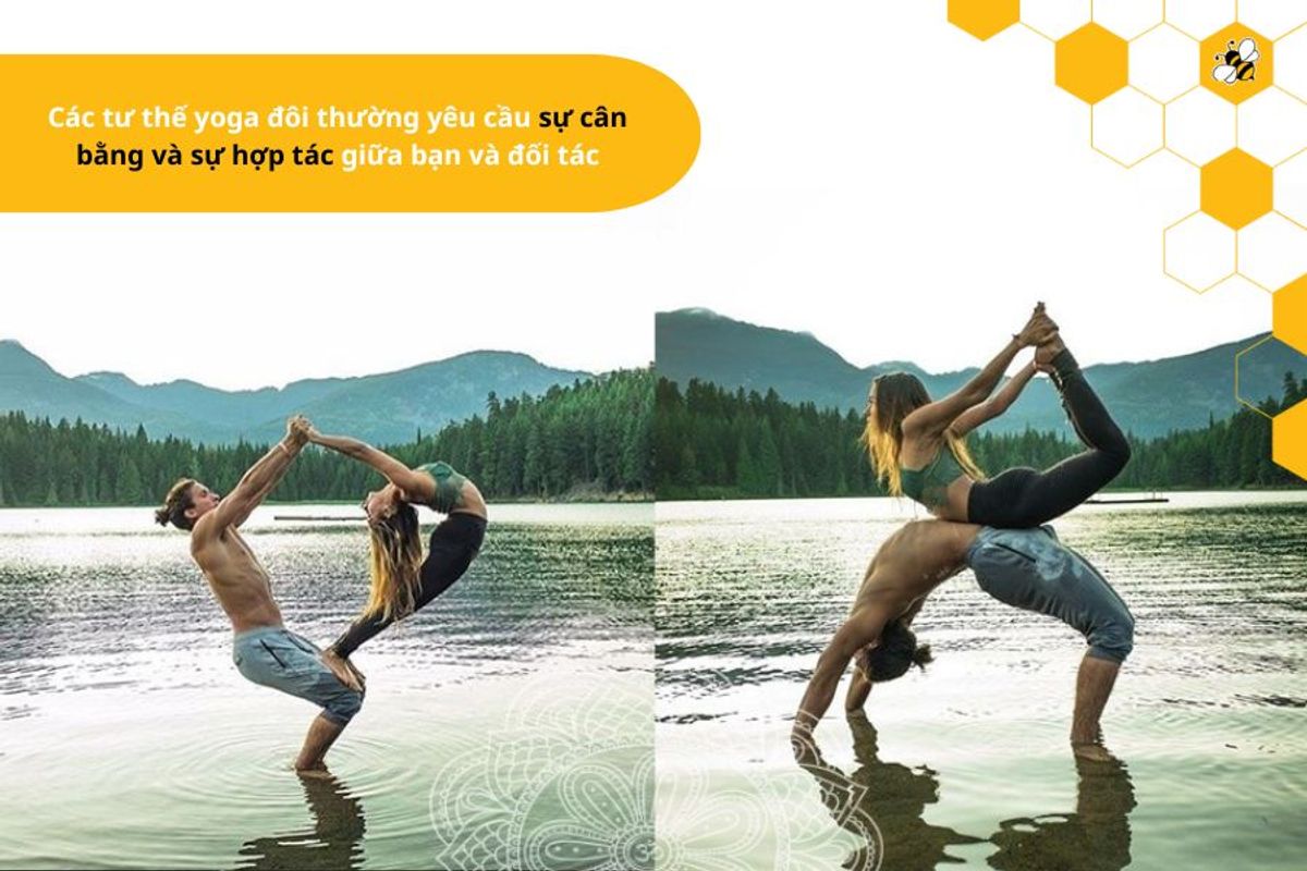 Các tư thế yoga đôi thường yêu cầu sự cân bằng và sự hợp tác giữa bạn và đối tác