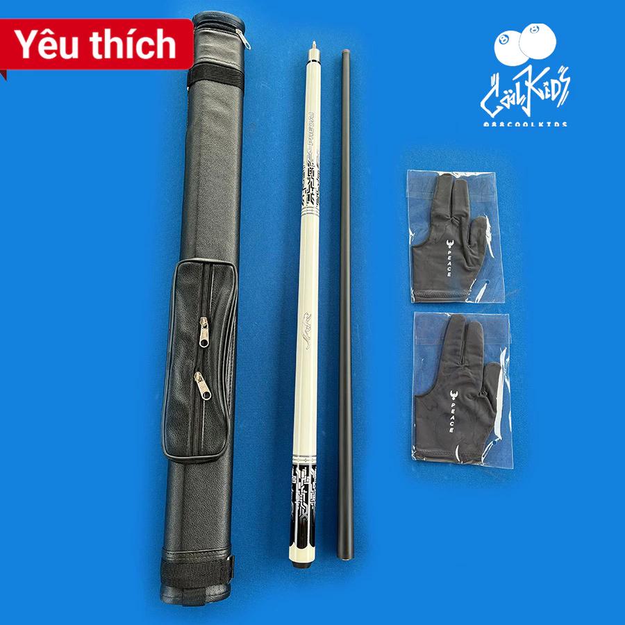 Cơ Bida Lỗ Lip Carbon Composite Preoai - Gậy Bi A Lỗ Màu Trắng Ngọn Đen