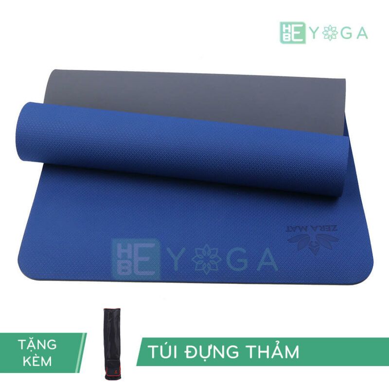 Thảm Tập Yoga Zera Mat TPE 6mm 1 Lớp (màu xanh dương) – Tặng kèm túi