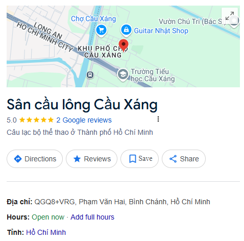 Sân cầu lông Cầu Xáng