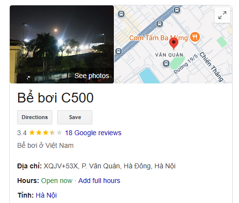 Bể bơi C500