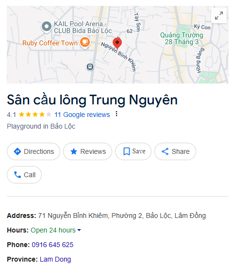 Sân cầu lông Trung Nguyên