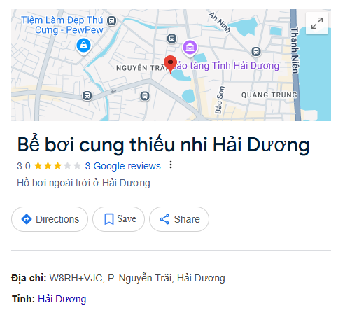 Bể bơi cung thiếu nhi Hải Dương