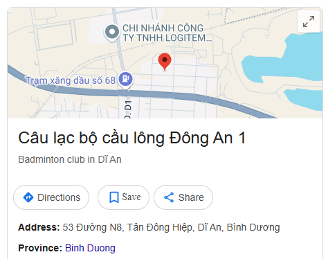 Câu lạc bộ cầu lông Đông An 1