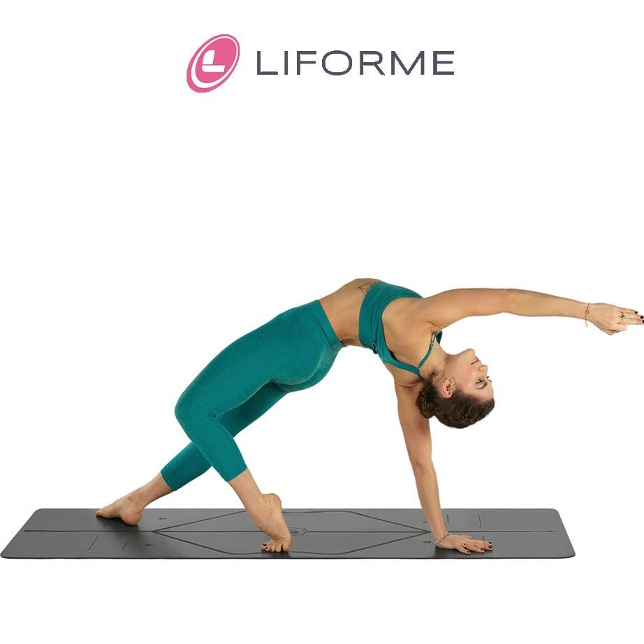 Thảm tập yoga định tuyến PU Liforme 4.2mm - Xám