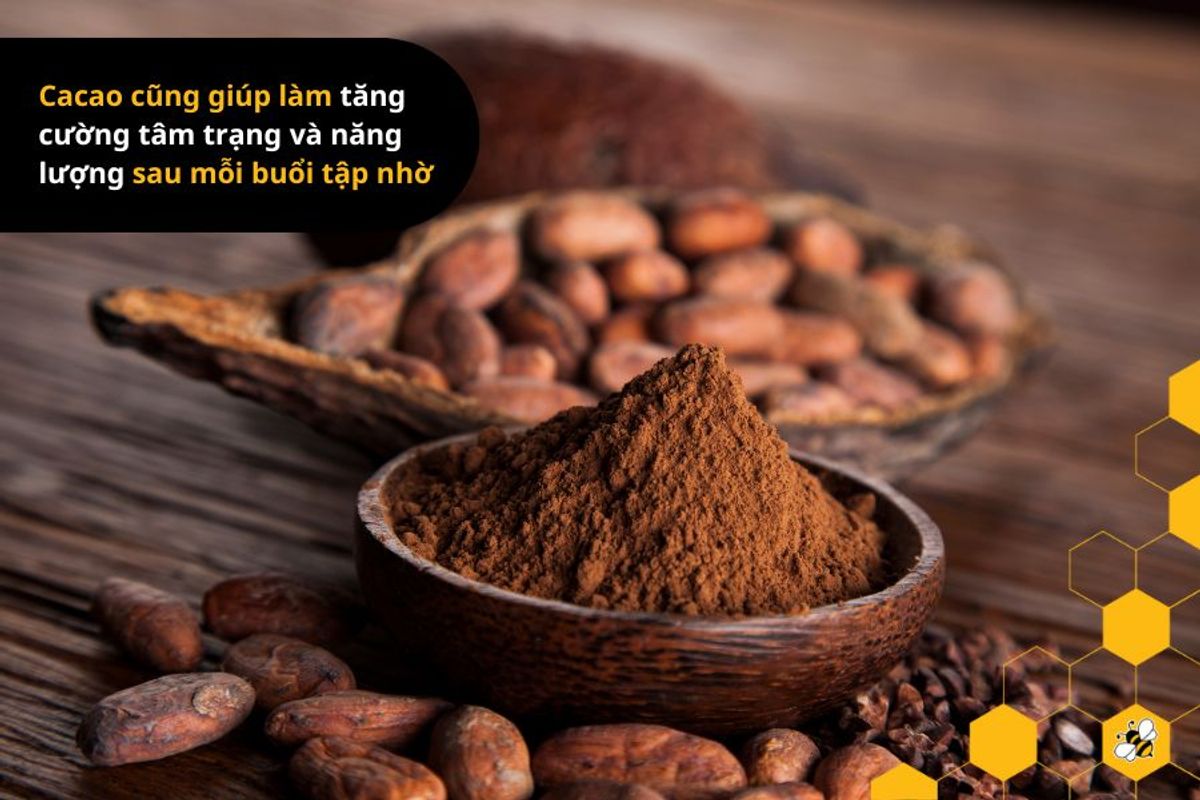 Cacao cũng giúp làm tăng cường tâm trạng và năng lượng sau mỗi buổi tập nhờ