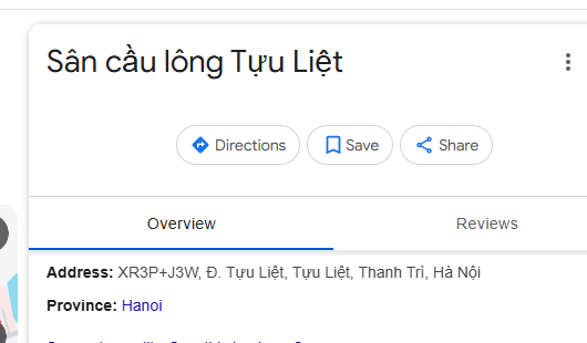 Sân cầu lông Tựu Liệt