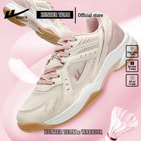Giày Pickleball, Tennis, Cầu lông chính hãng Warrior Đế cao su chống mài mòn, bám sân, chống lật cổ chân - W040 (Hồng))