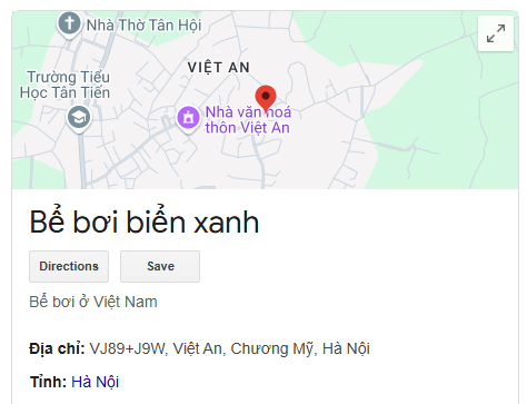 Bể bơi biển xanh