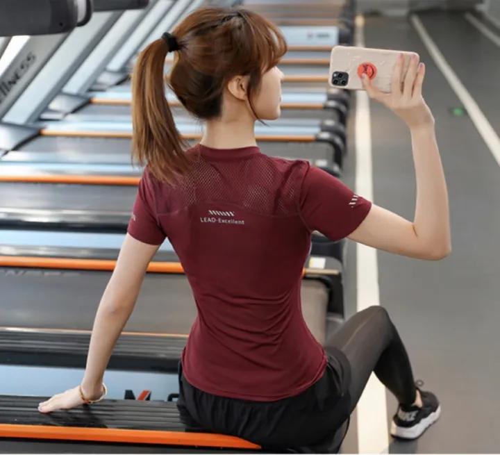 áo thể thao tập gym yoga nữ phối lưới LEAD