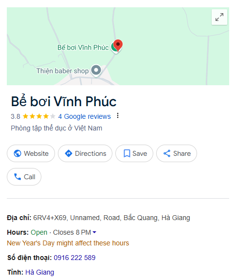 Bể bơi Vĩnh Phúc